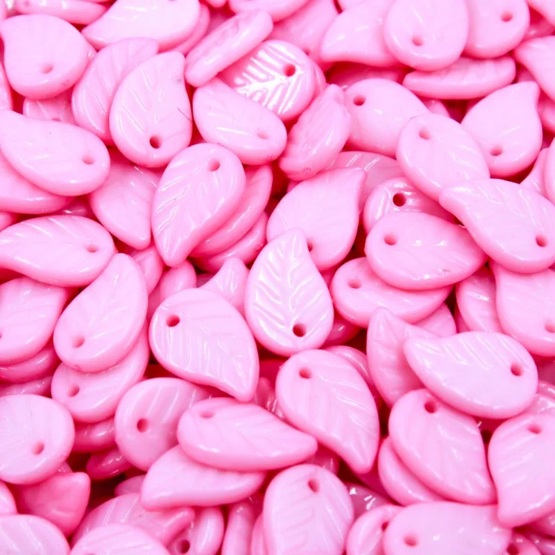 Pingente Folha 15Mm Em Acrilico Com 50G 004 - Rosa 04