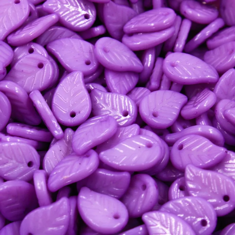 Pingente Folha 15Mm Em Acrilico Com 50G 048 - Lilas 048