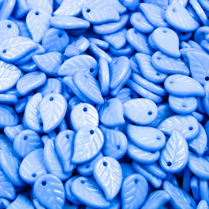Pingente Folha 15Mm Em Acrilico Com 50G 219 - Azul Bebe
