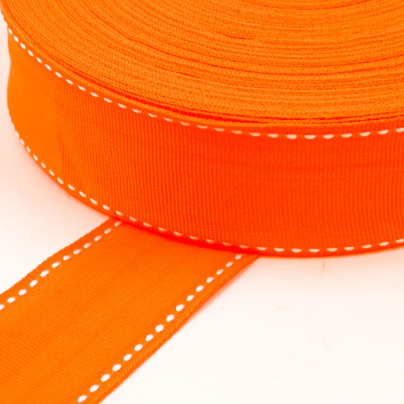 FITA PESPONTADA 38MM EM POLIESTER COM 01 METRO 035M - Laranja Neon