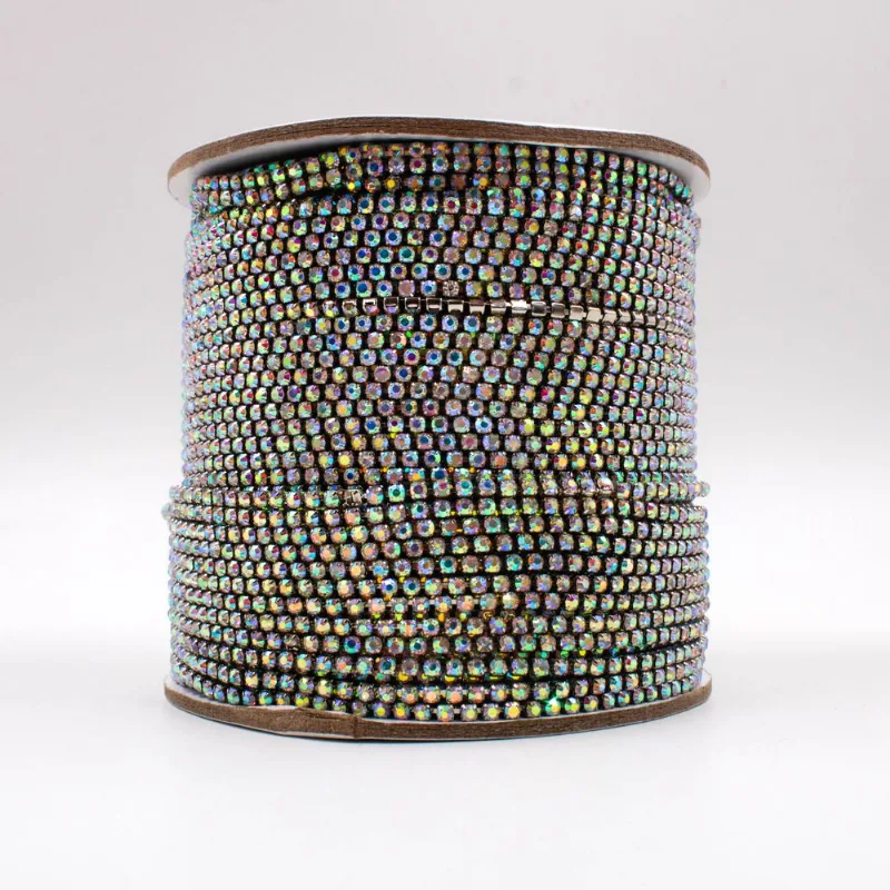CORRENTE DE STRASS JUNTA SS12 EM VIDRO COM 01 METRO 534 - Niquel + Ab