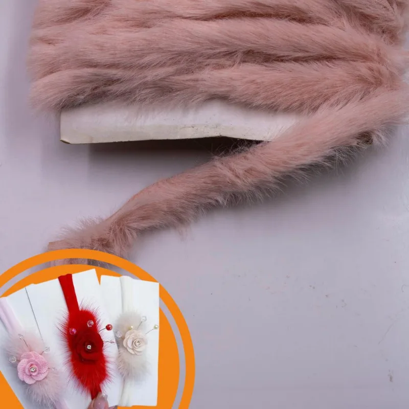 POMPOM BIGODE 10MM EM POLIESTER COM 01 METRO Rosa Claro 017