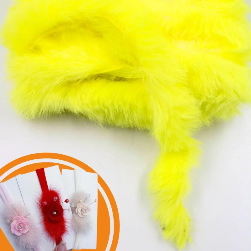 POMPOM BIGODE 10MM EM POLIESTER COM 01 METRO 033M - Amarelo Neon 818