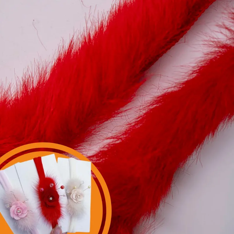 POMPOM BIGODE 10MM EM POLIESTER COM 01 METRO 201 - Vermelho