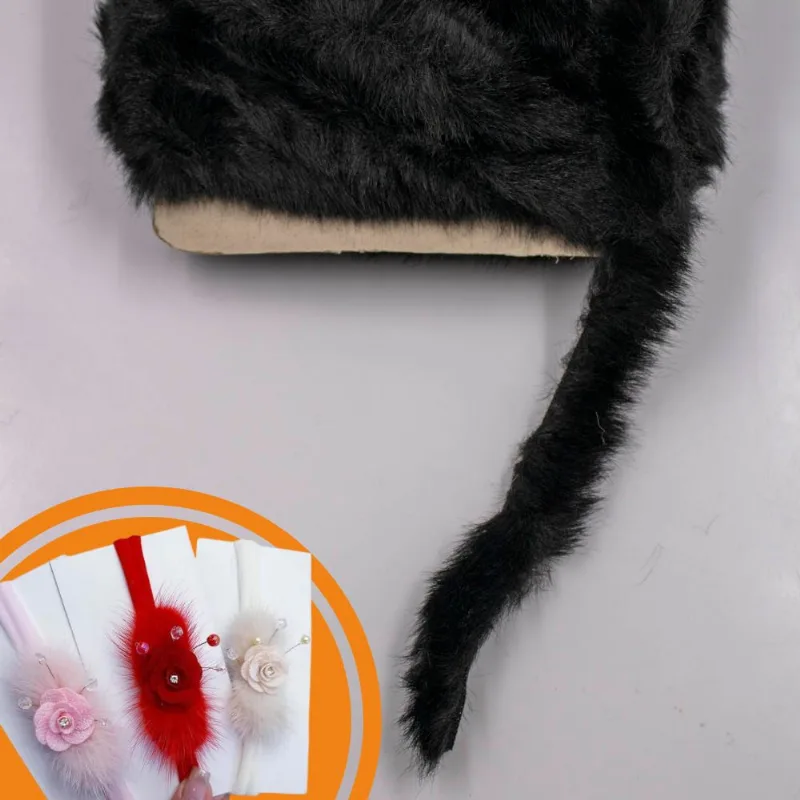 POMPOM BIGODE 10MM EM POLIESTER COM 01 METRO 225 - Preto Z25