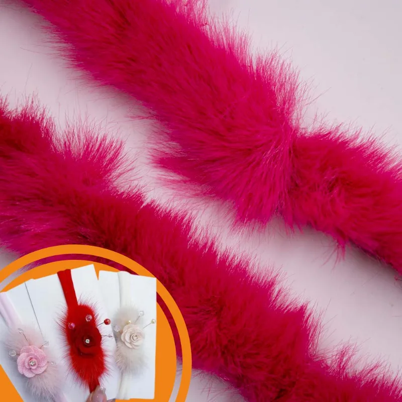 POMPOM BIGODE 10MM EM POLIESTER COM 01 METRO 230 - Pink