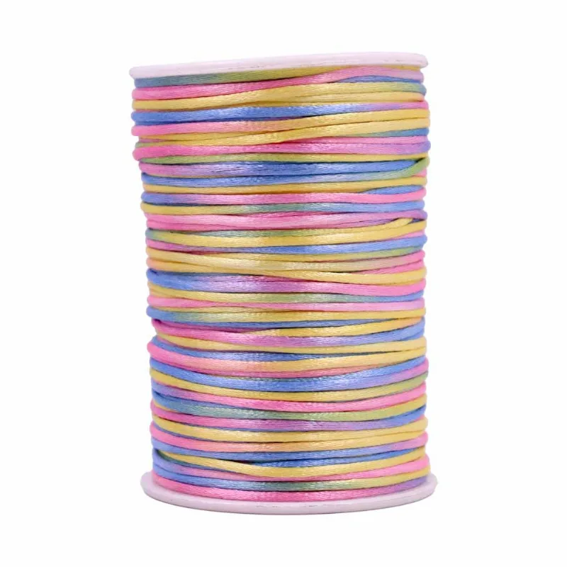 Carretel Fio De Cetim Tie Dye 02Mm Com 01 Metro 503 - Colorido Claro