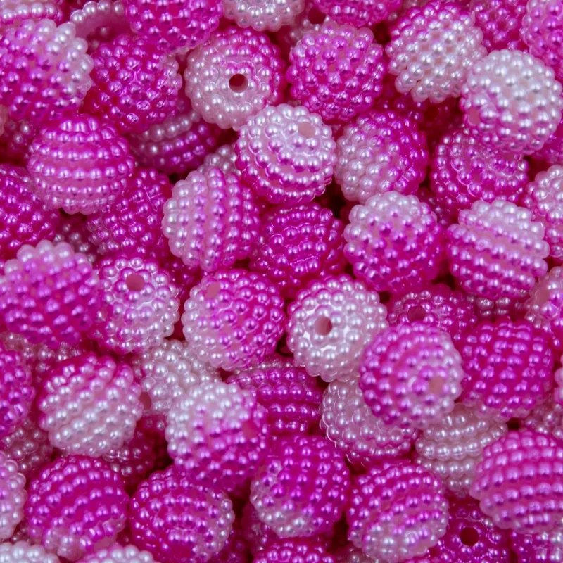 Perola Craquelada Mesclada Passante 10Mm Em Abs Com 50G 280D - Pink C/ Perola