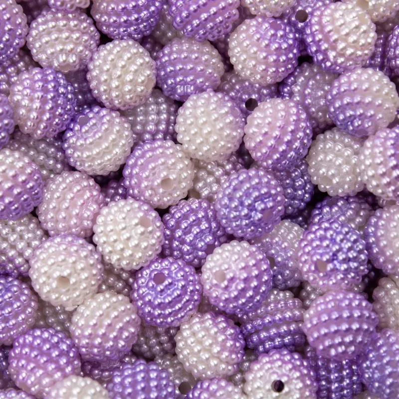 Perola Craquelada Mesclada Passante 10Mm Em Abs Com 50G 289D - Perola/Lilas