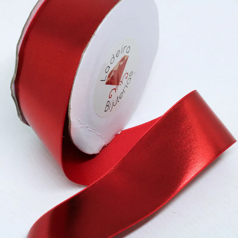 FITA METALIZADA 38MM EM POLIESTER COM 01 METRO 201 - Vermelho