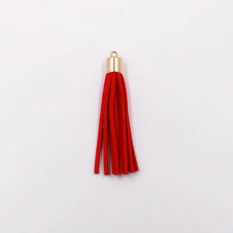 PINGENTE FRANJA DE CAMURÇA 60MM COM 05 PEÇAS 201 - Vermelho