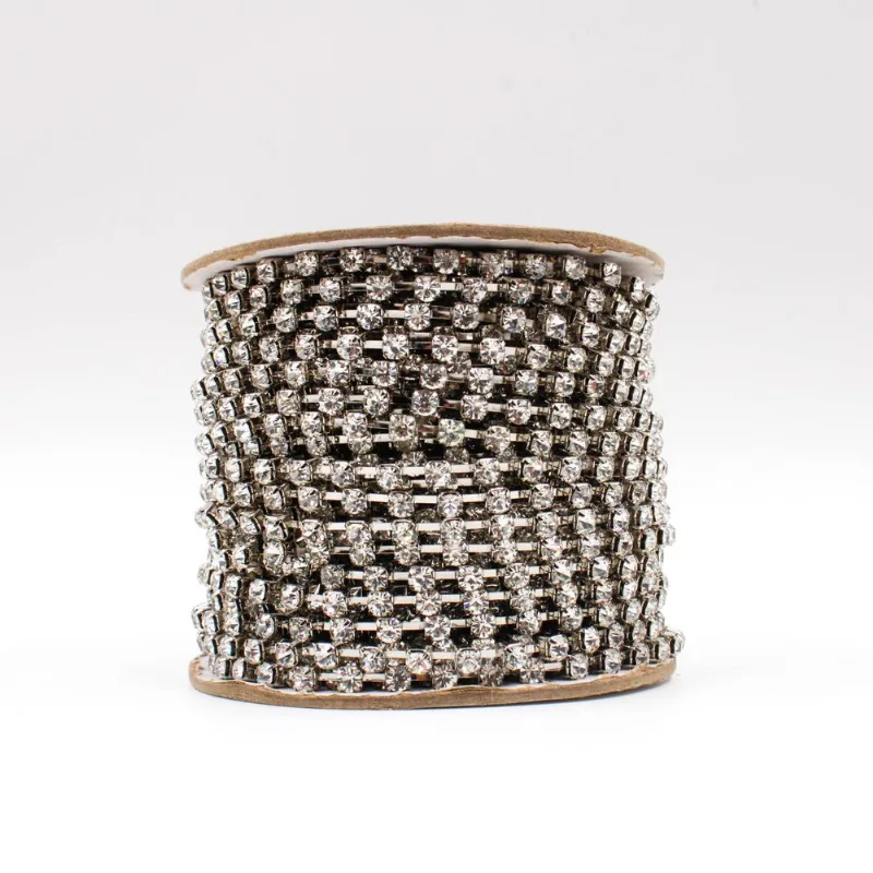 CORRENTE DE STRASS JUNTA SS24 EM VIDRO COM 01 METRO 533 - Niquel + Cristal 101