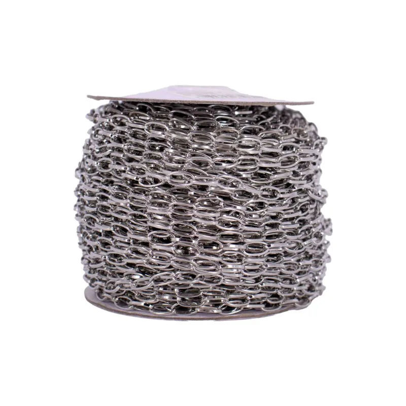 Corrente Cartier 11X5.6Mm Em Ferro Com 01 Metro 074 - Niquel
