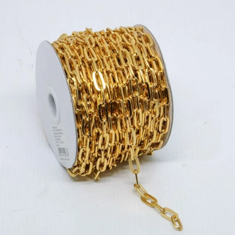 Corrente De Aluminio 8X16mm Com 01 Metro 073 - Dourado