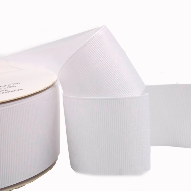 FITA DE GORGURAO LISA LADEIRA PREMIUM 38MM EM POLIESTER COM 01 METRO 029Y - Branco