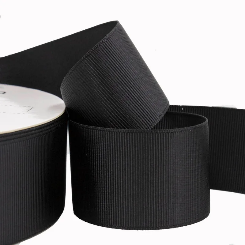 FITA DE GORGURAO LISA LADEIRA PREMIUM 38MM EM POLIESTER COM 01 METRO 030Y - Preto
