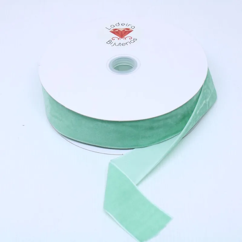 FITA DE VELUDO 40MM EM POLIESTER COM 01 METRO Verde