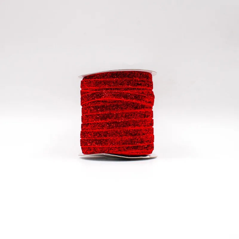 FITA LUREX ESPONJADA 10MM EM POLIESTER COM 01 METRO 201 - Vermelho