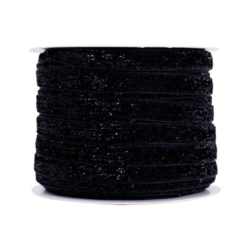 FITA LUREX ESPONJADA 10MM EM POLIESTER COM 01 METRO 225 - Preto Z25