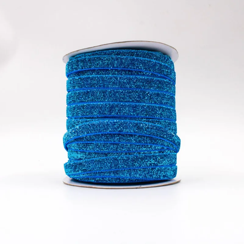 FITA LUREX ESPONJADA 10MM EM POLIESTER COM 01 METRO 229B - Azul Turquesa 229