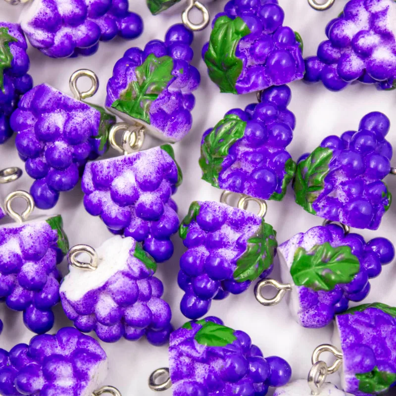 Pingente Cacho De Uva Em Resina Com 05 Peças 247 - Roxo