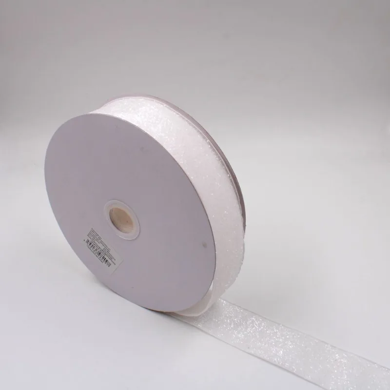 FITA SINTETICA COM GLITTER 38MM (Nº 9) EM POLIESTER COM 01 METRO 209 - Branco Z9