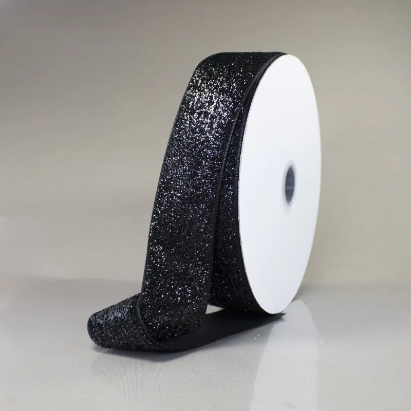 FITA SINTETICA COM GLITTER 38MM (Nº 9) EM POLIESTER COM 01 METRO 225 - Preto 225