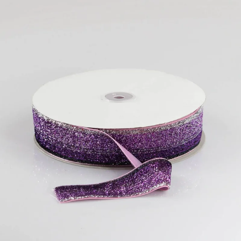FITA SINTETICA COM GLITTER 38MM (Nº 9) EM POLIESTER COM 01 METRO 655 - Lilas Mesclado