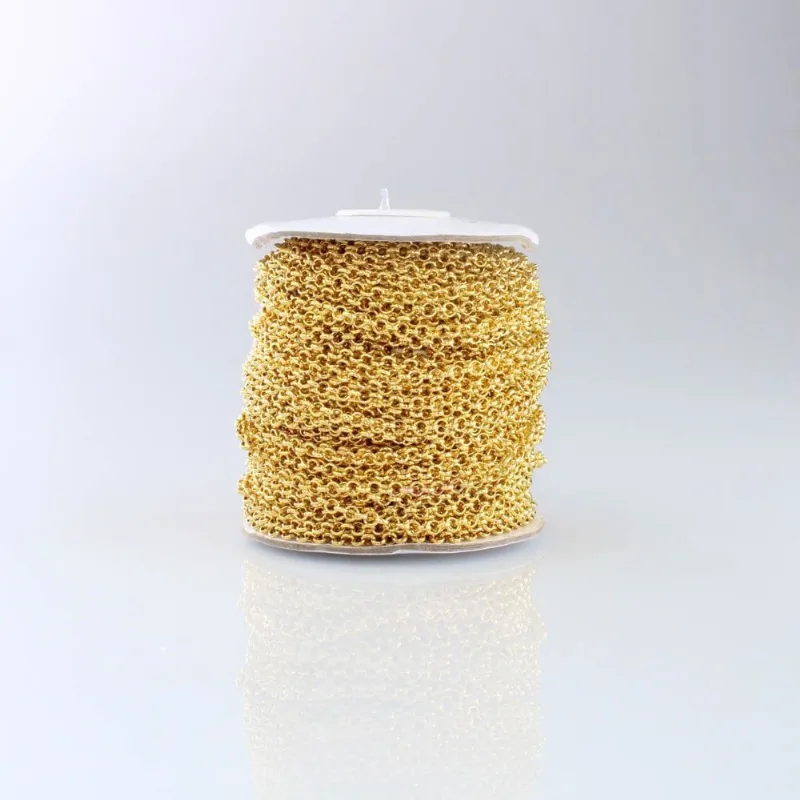 CORRENTE ELO PORTUGUES 3.8MM EM FERRO COM 01 METRO Dourado