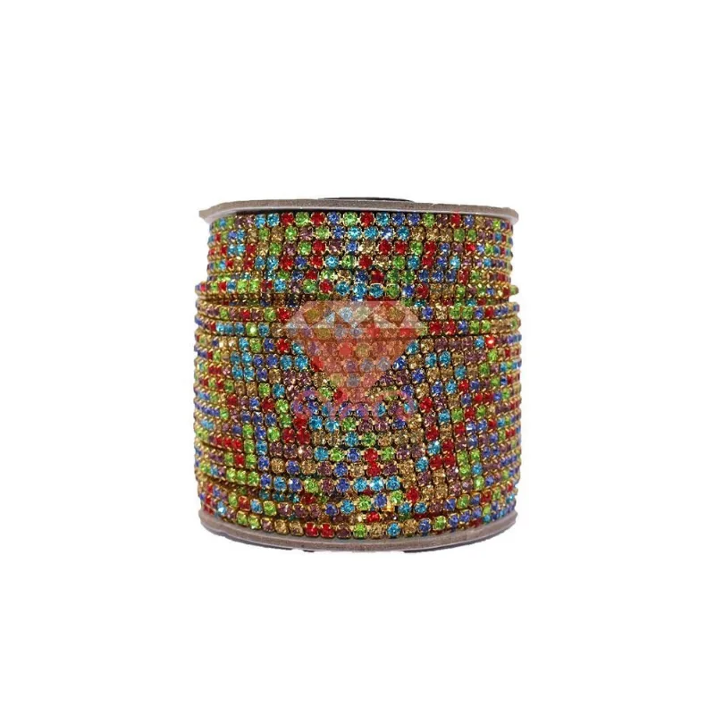 CORRENTE DE STRASS JUNTA SS18 EM VIDRO COM 01 METRO 123 - Colorido 10