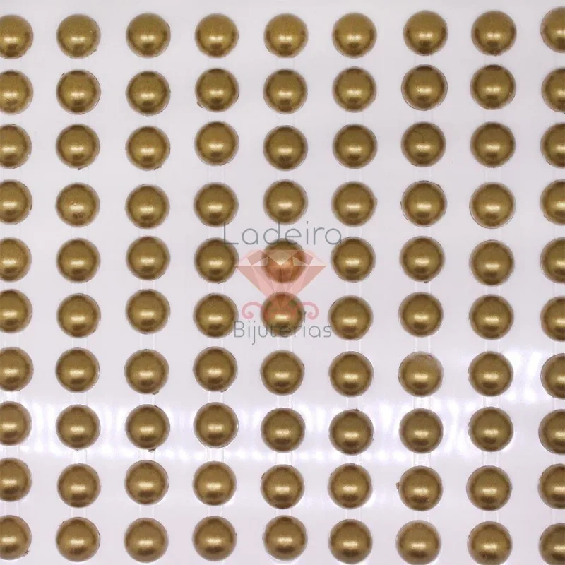 Cartela De Meia Perola 8Mm Com 01 Unidade 258 - Dourado Fosco