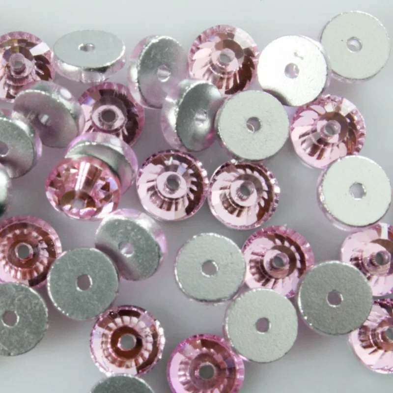 LANTEJOULA 06MM EM VIDRO COM 32 PEÇAS 217 - Rosa Bebe Z17
