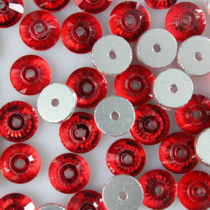 Lantejoula 08Mm Em Vidro Com 32 Peças 201 - Vermelho