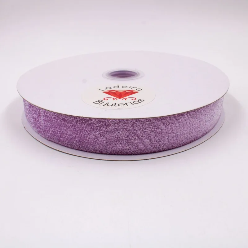 Fita Sintetica Com Glitter 25Mm Em Poliester Com 01 Metro 211 - Lilas