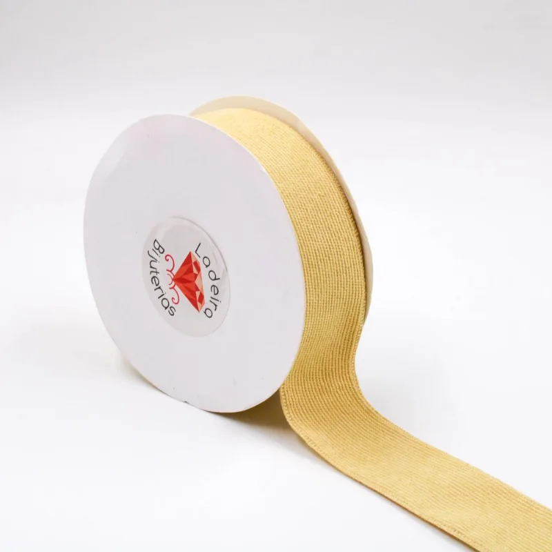 Fita De Veludo Ondulada 40Mm Em Poliester Com 01 Metro 283 - Bege