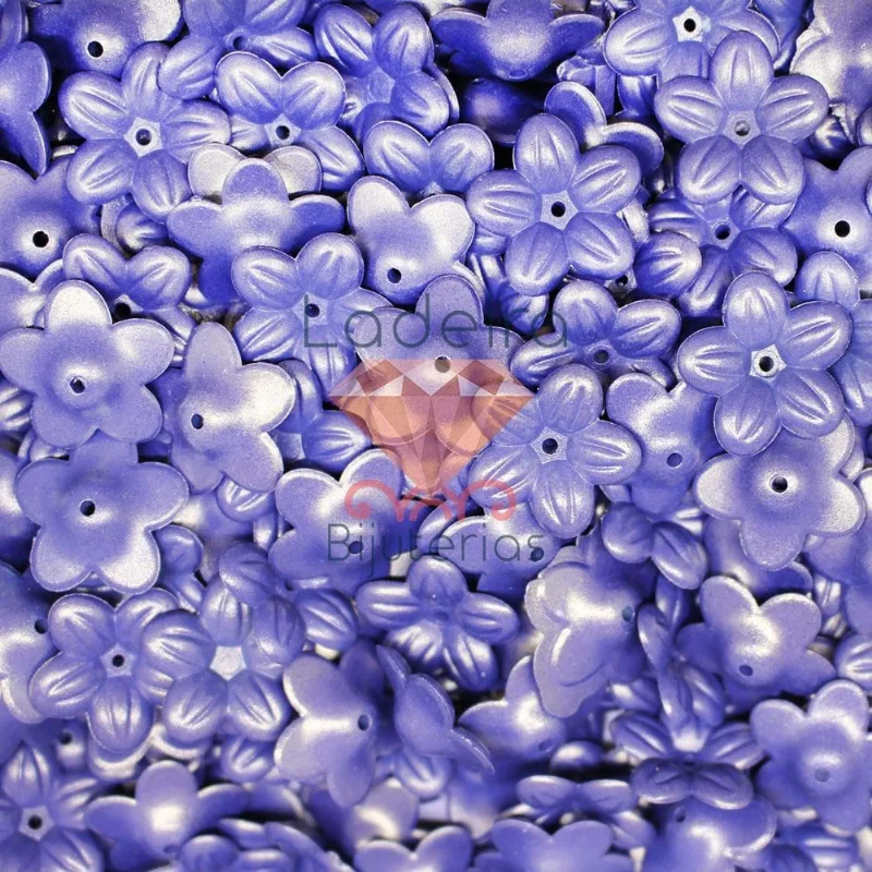 Entremeio Flor 21Mm Em Acrilico Com 25Gr 042 - Azul 42