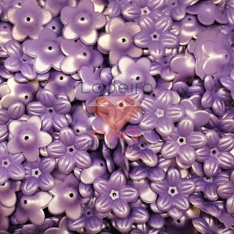 Entremeio Flor 21Mm Em Acrilico Com 25Gr 050 - Roxo Claro 050