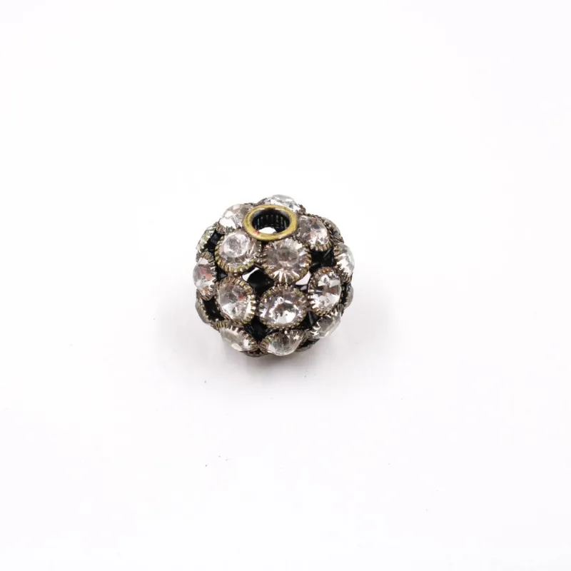 Bola Strass 25Mm Em Latão Com 02 Peças 075 - Ouro Velho