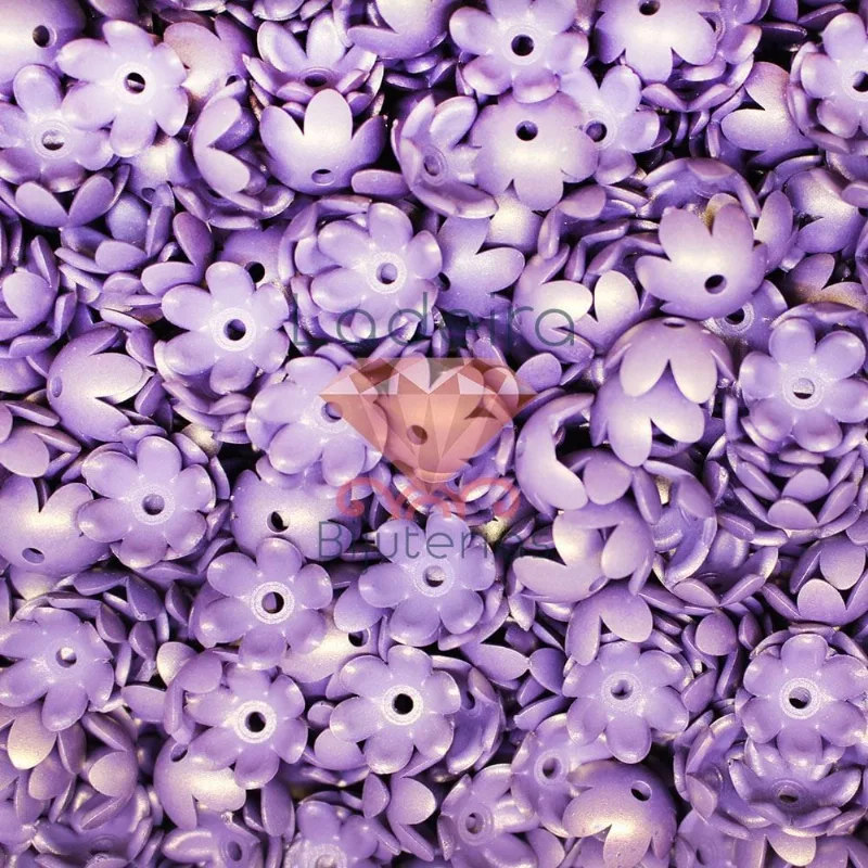 Entremeio De Flor 14X6mm Em Acrilico Com 25G 050 - Roxo Claro 050