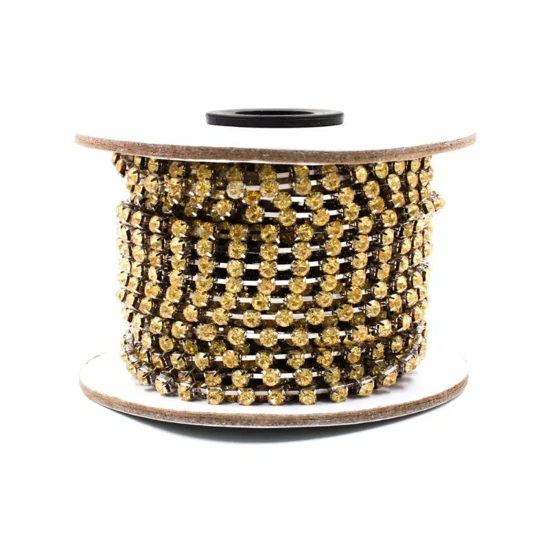 CORRENTE DE STRASS JUNTA SS38 EM VIDRO COM 01 METRO 976 - Light Peach-40