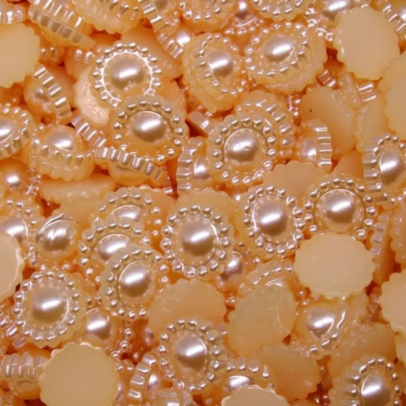 Meia Perola Para Colagem Flor 10Mm Em Abs Com 50G 210 - Salmon