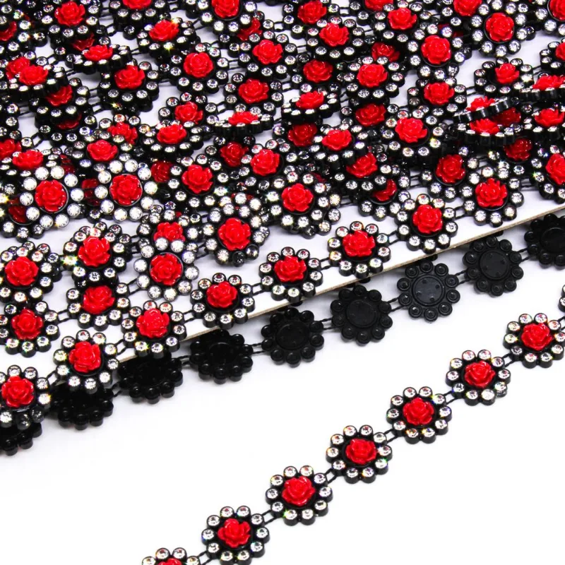 ALJOFRE REDONDO COM FLOR 13MM EM ABS COM 01 METRO 201 - Vermelho