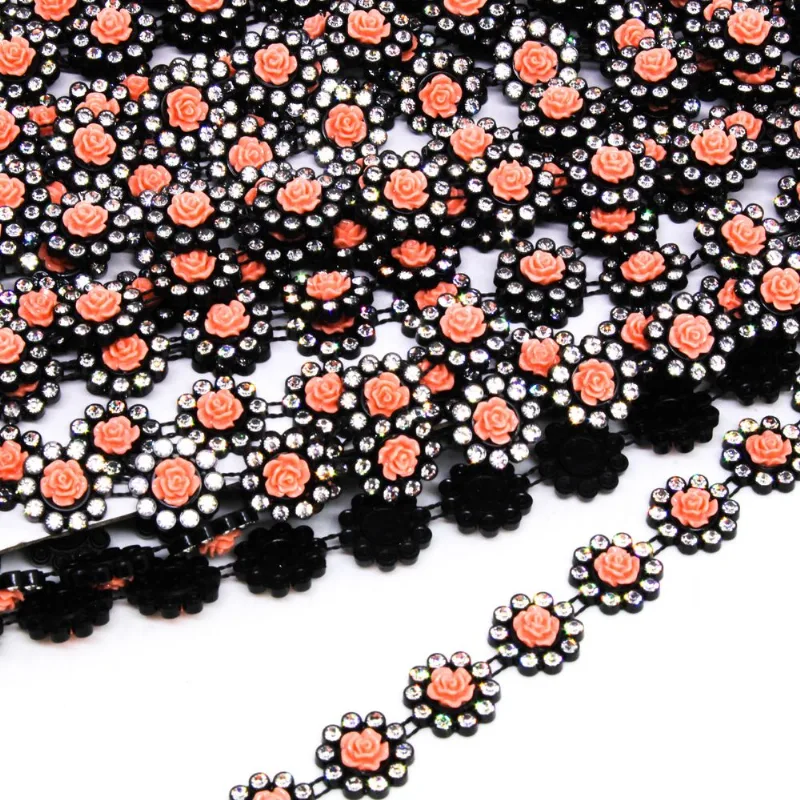 ALJOFRE REDONDO COM FLOR 13MM EM ABS COM 01 METRO 210 - Salmon