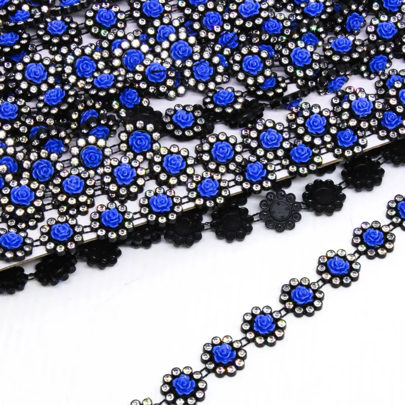 ALJOFRE REDONDO COM FLOR 13MM EM ABS COM 01 METRO 237 - Azul Royal