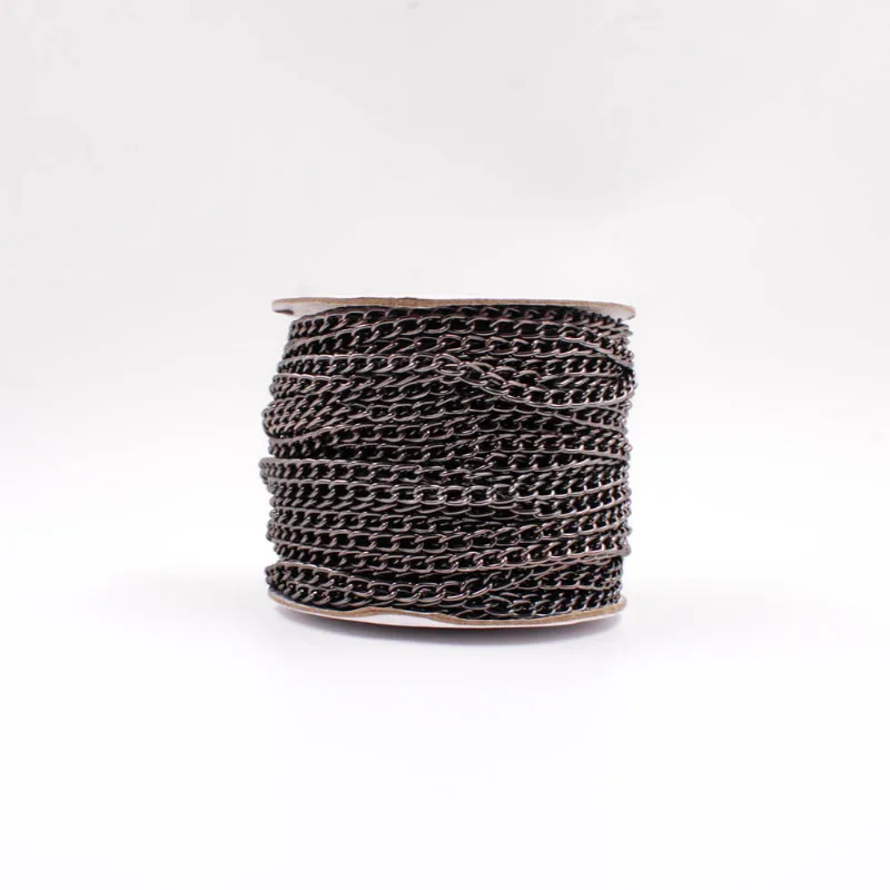 Corrente Cartier Em Aluminio 7.5X5mm Rolo Com 01 Metro Grafite