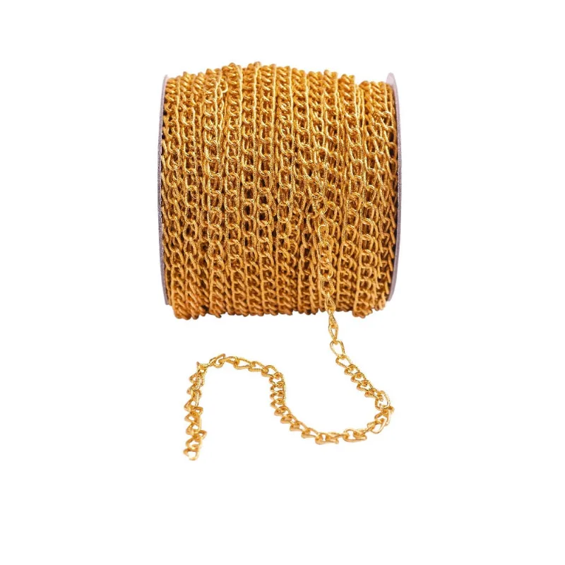CORRENTE 9.4X6.3MM EM ALUMINIO COM 01 METRO Dourado
