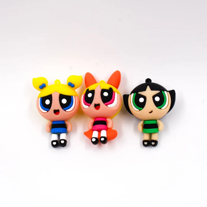 Pingente Meninas Super Poderosas 70Mm Emborrachado Com 03 Peças 103 - Colorido
