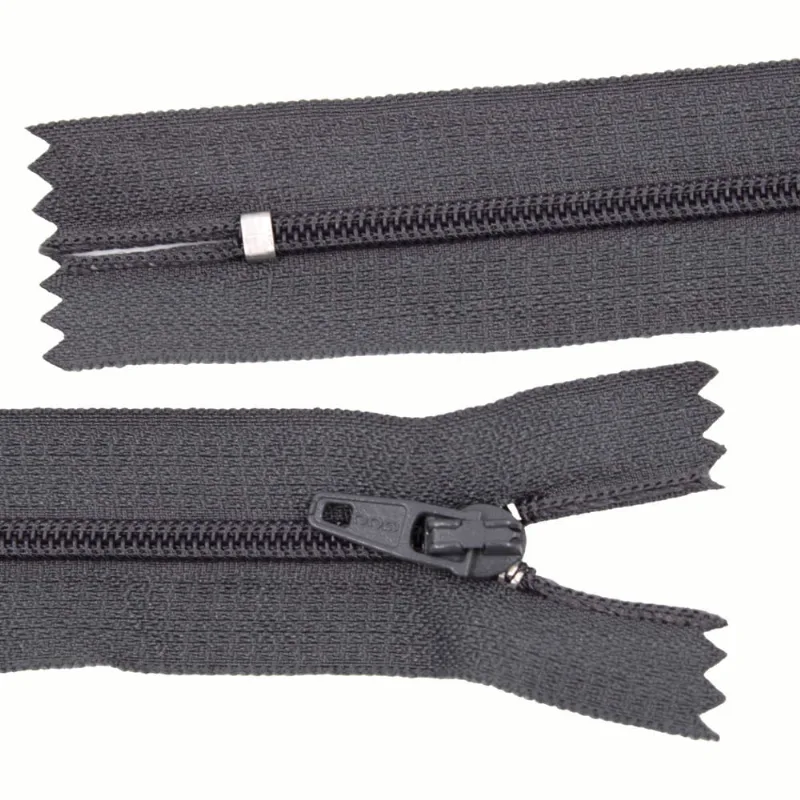 Zíper Comum 20Cm Em Nylon Com 01 Unidades Chumbo