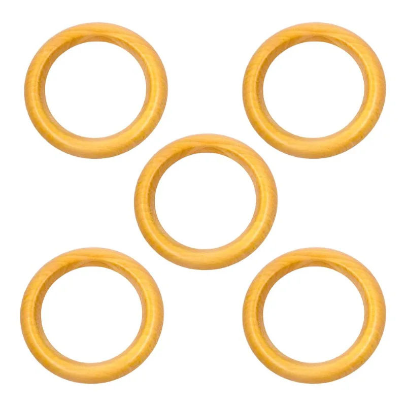 Argola De Madeira 68Mm Com 05 Peças 912 - Marfim