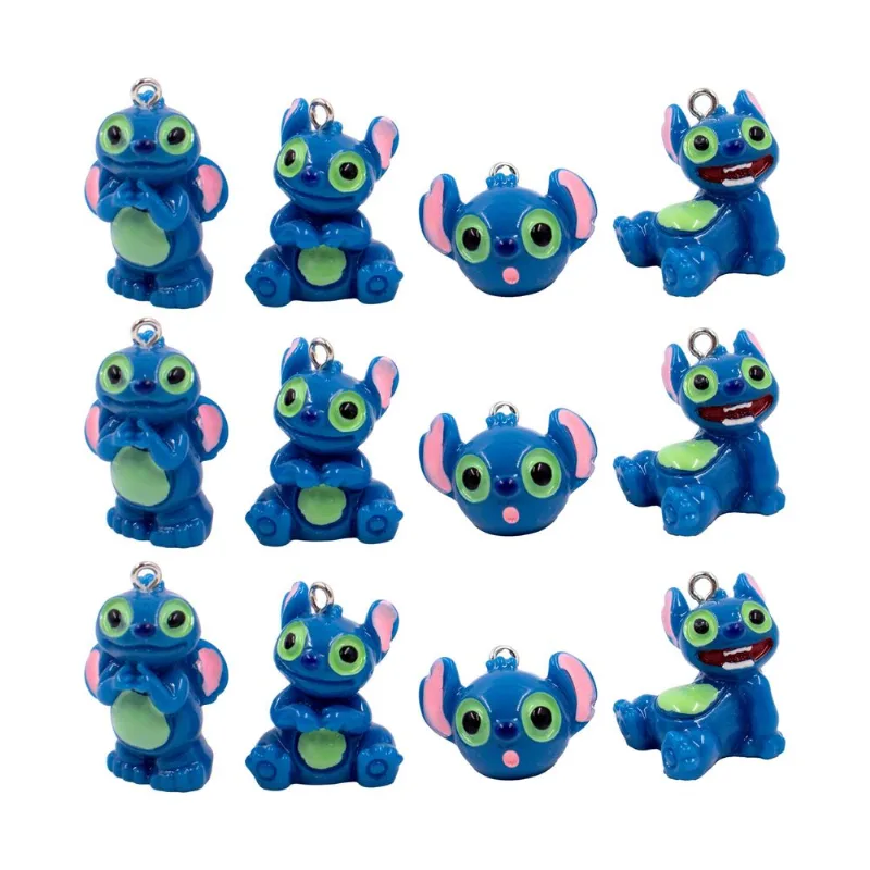 Pingente Stitch Expressões 18X29mm Em Resina Com 03 Peças 140 - Azul